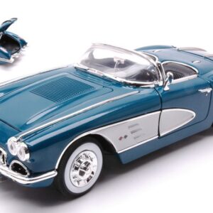 Modellino auto scala 1:18 CHEVROLET CORVETTE 1958 BLUE diecast modellismo statico