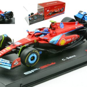 Modellino auto formula 1 F1 scala 1:43 Burago FERRARI SF-24 N.55 5th MIAMI GP 2024 CARLOS SAINZ SIGNATURE diecast modellismo statico