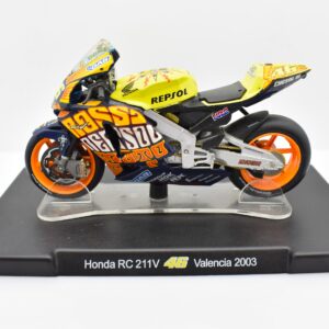 Modellini moto Valentino Rossi 1:18 Honda Rc 211V valencia 2003 gp motor bike
