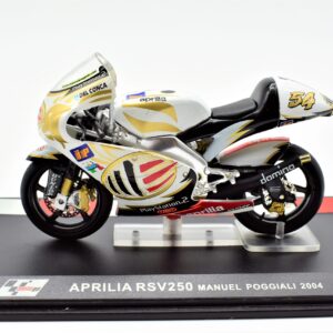 modellini moto scala 1:24 aprilia RSV250 manuel poggiali moto gp diecast modellismo da collezione