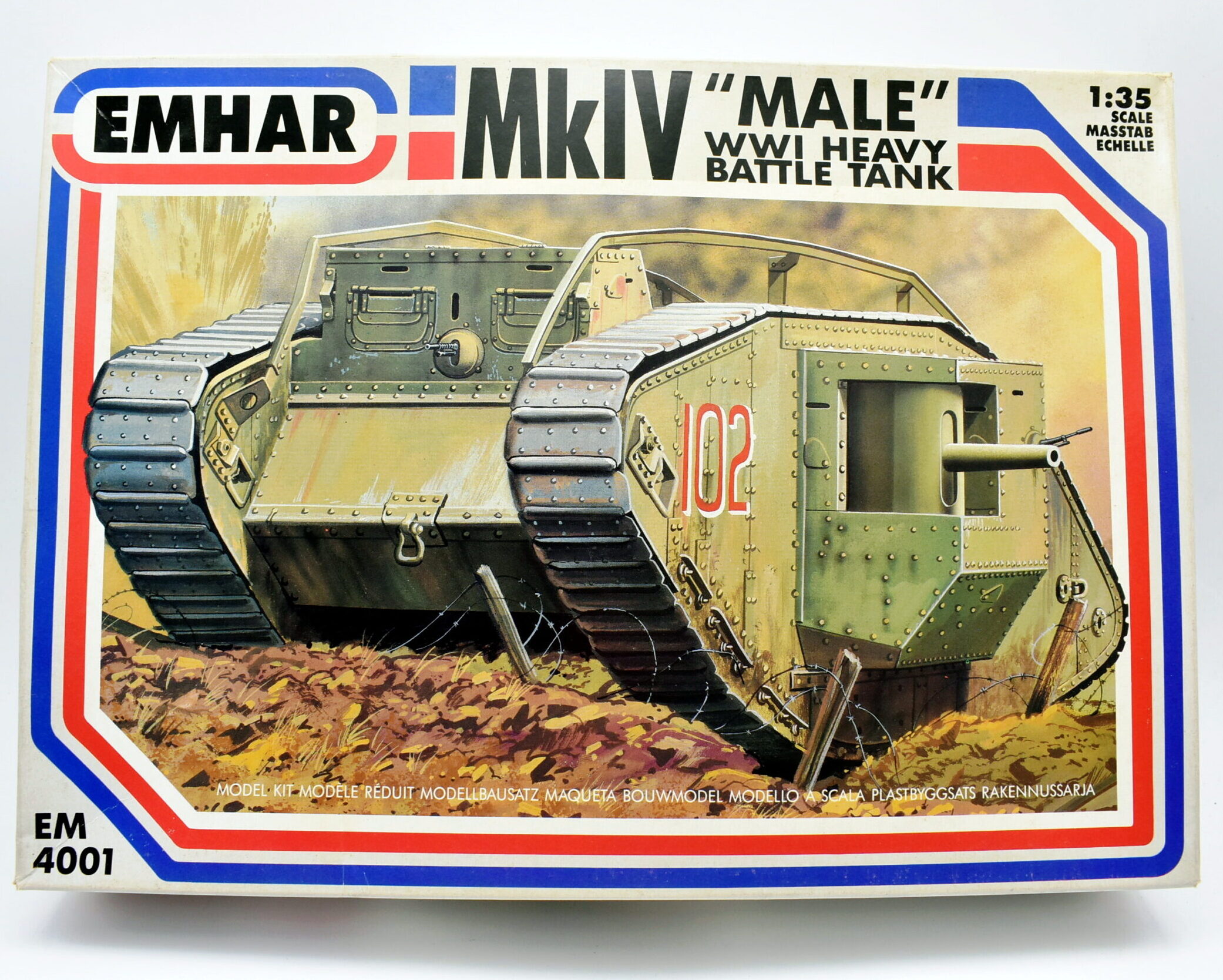 Modellino model kit montaggio carri armati tank MKIV MALE emhar scala 1 ...