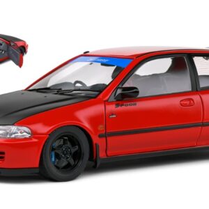 Modellino auto scala 1:18 Solido HONDA CIVIC EG6 1991 RED diecast modellismo statico