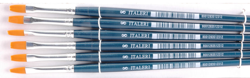 modellismo Italeri PENNELLO SINTETICO PIATTO 8 Pz.6 collezione